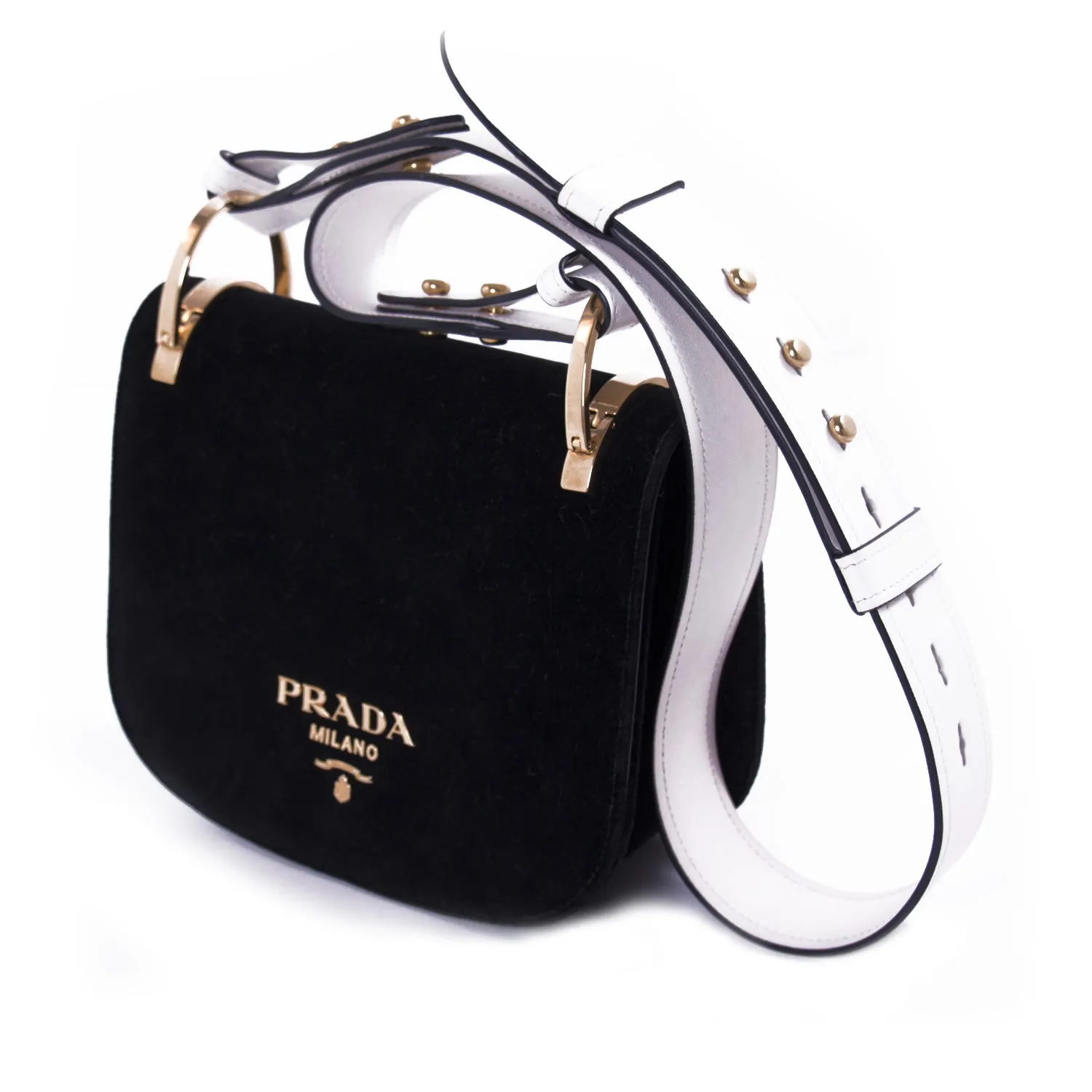 Prada Pionnière Velvet Saddle Bag