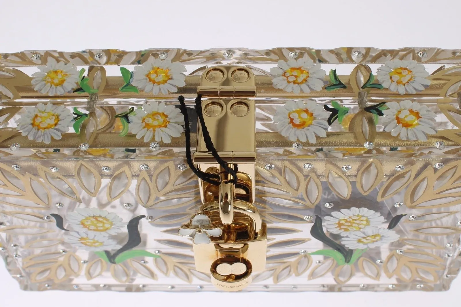 Purse BOX Plexi Flower Hand Painted Da Sera Clutch