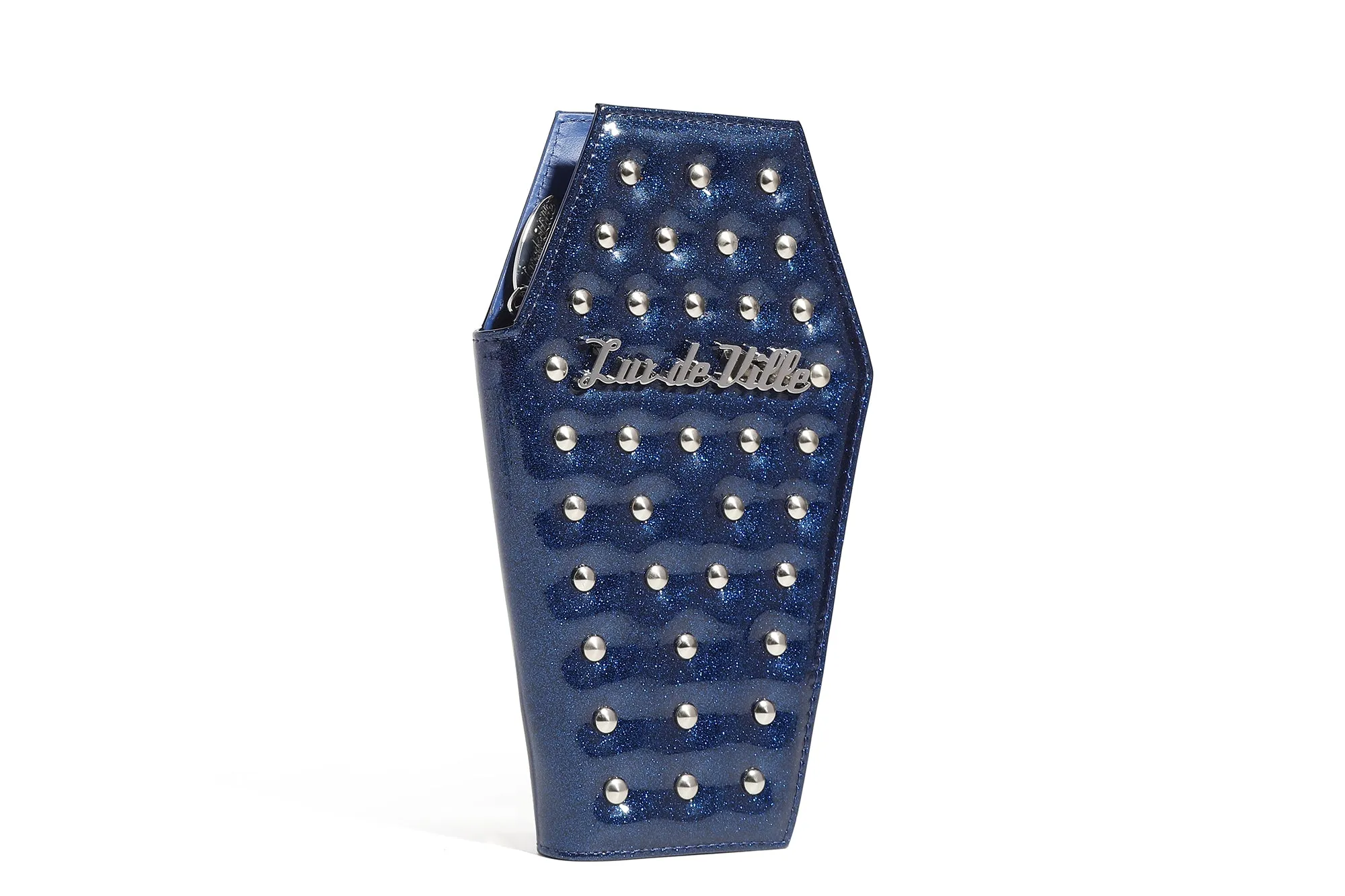 Royal Blue Studded Coffin Wallet