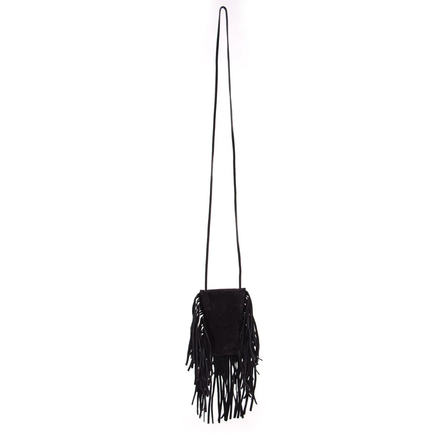 Saint Laurent Suede Fringe Pouch