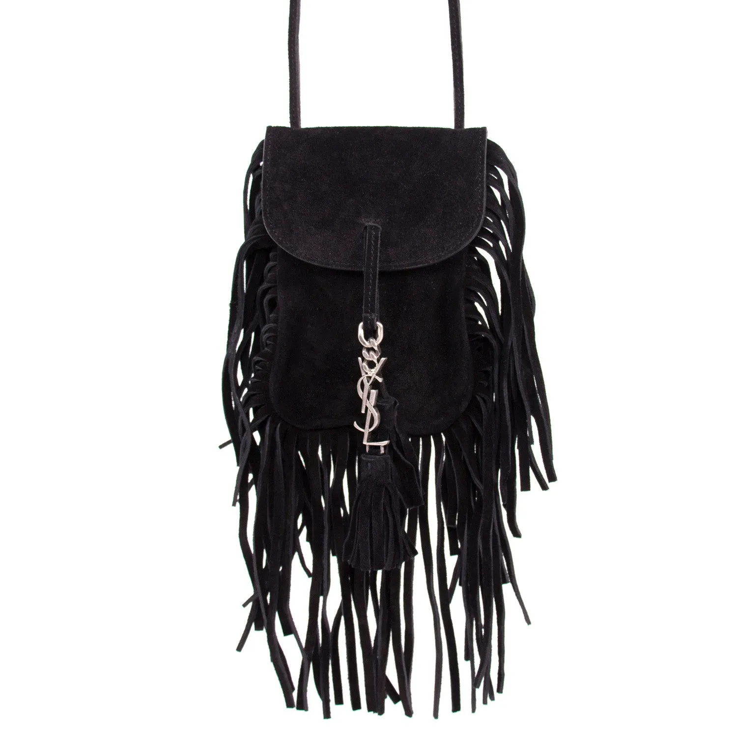Saint Laurent Suede Fringe Pouch