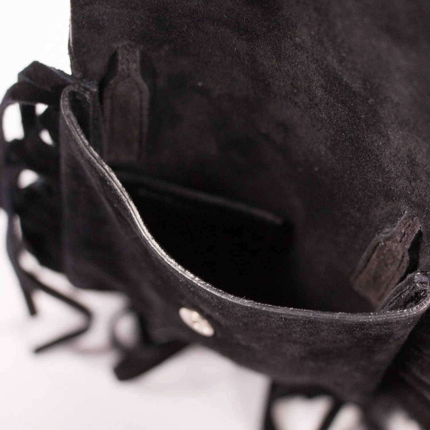 Saint Laurent Suede Fringe Pouch
