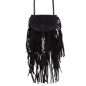 Saint Laurent Suede Fringe Pouch