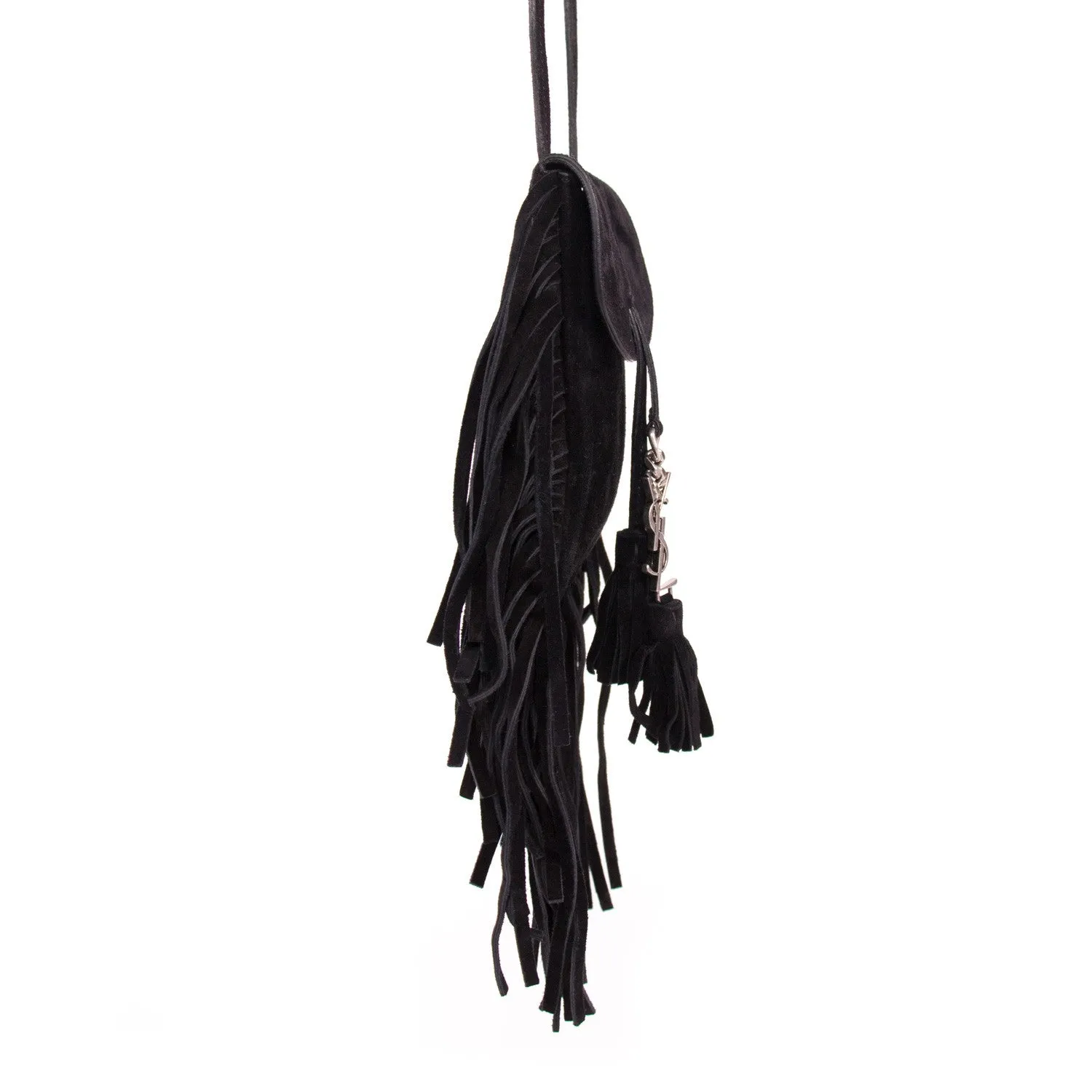 Saint Laurent Suede Fringe Pouch