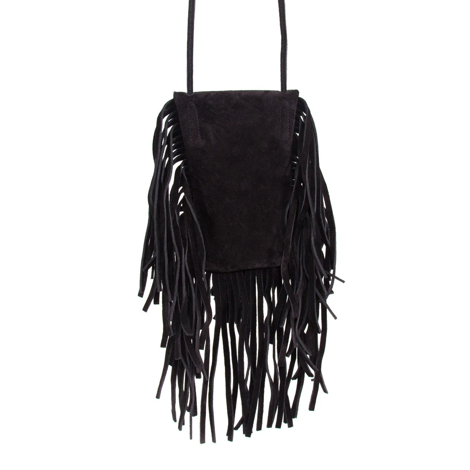 Saint Laurent Suede Fringe Pouch