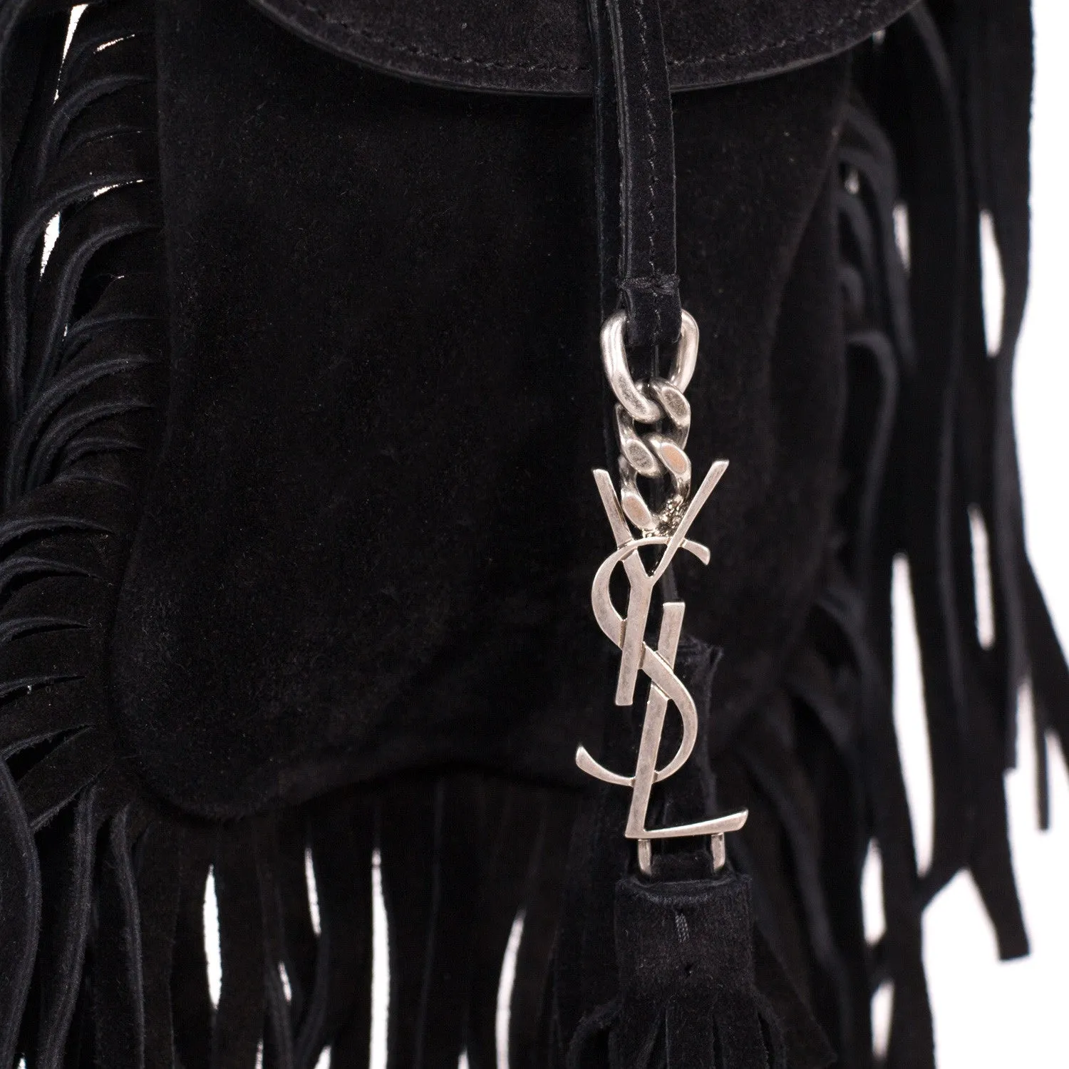 Saint Laurent Suede Fringe Pouch