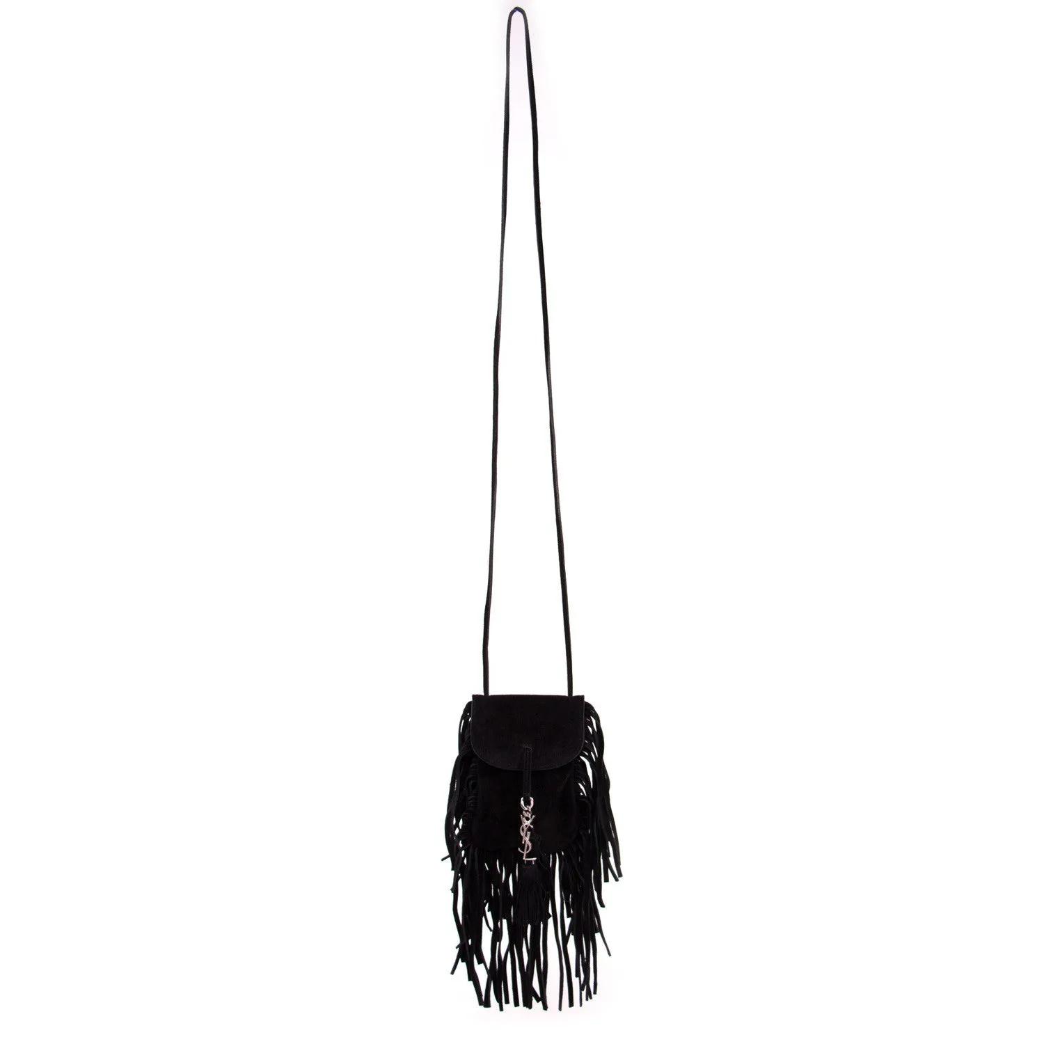 Saint Laurent Suede Fringe Pouch
