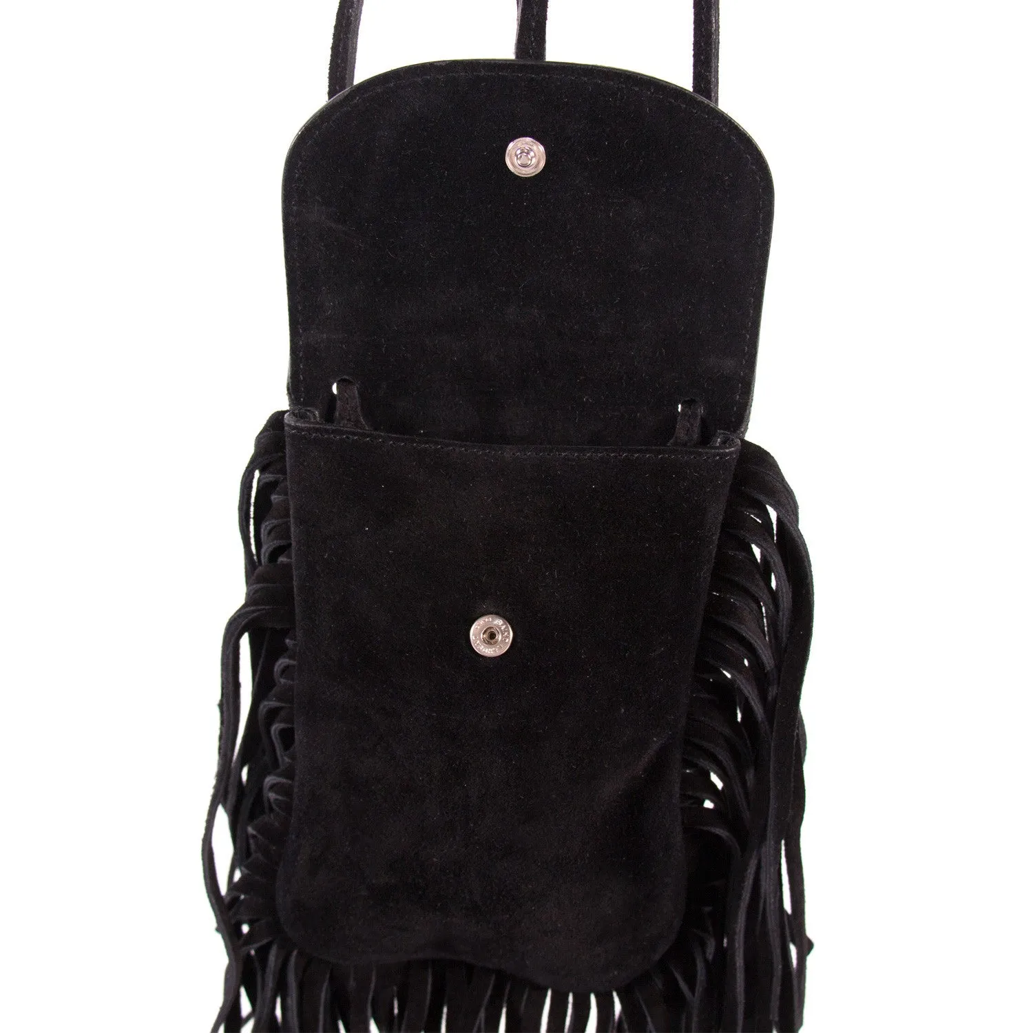 Saint Laurent Suede Fringe Pouch
