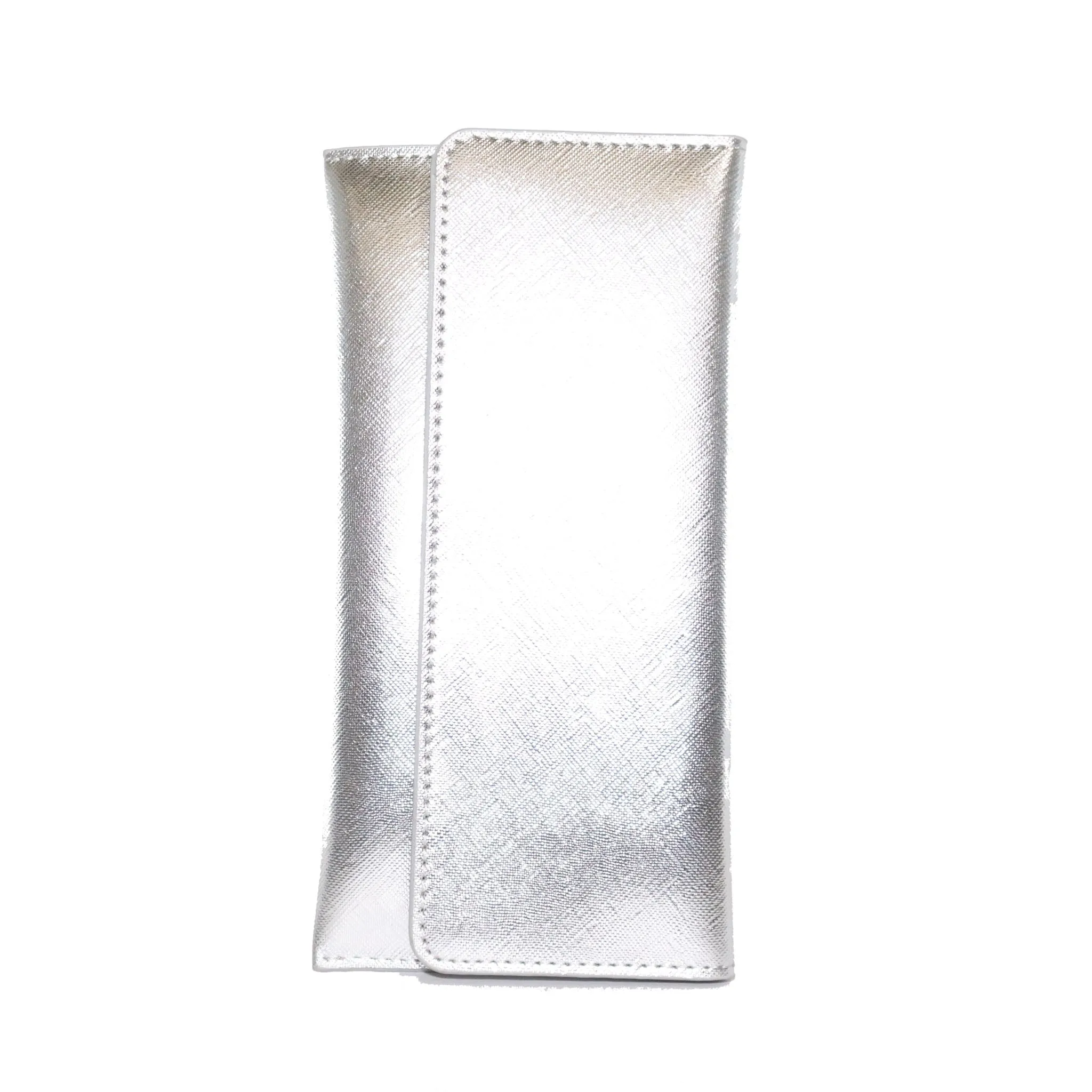 Silver Metallic Fold Over Wallet
