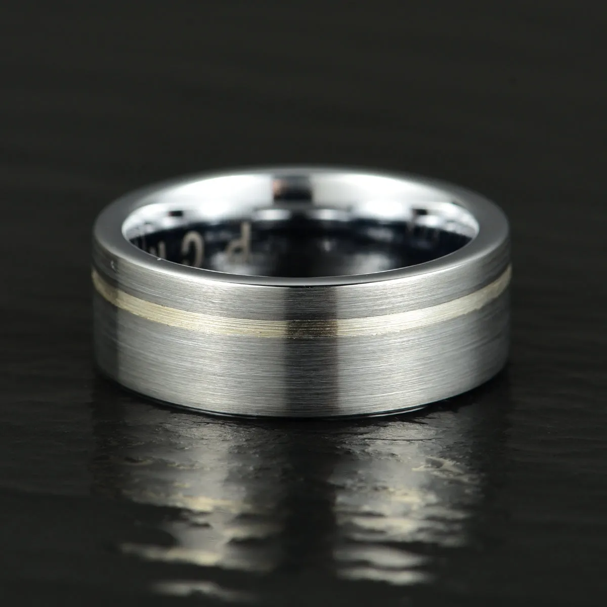 Silver Tungsten Men's Wedding Band 8MM