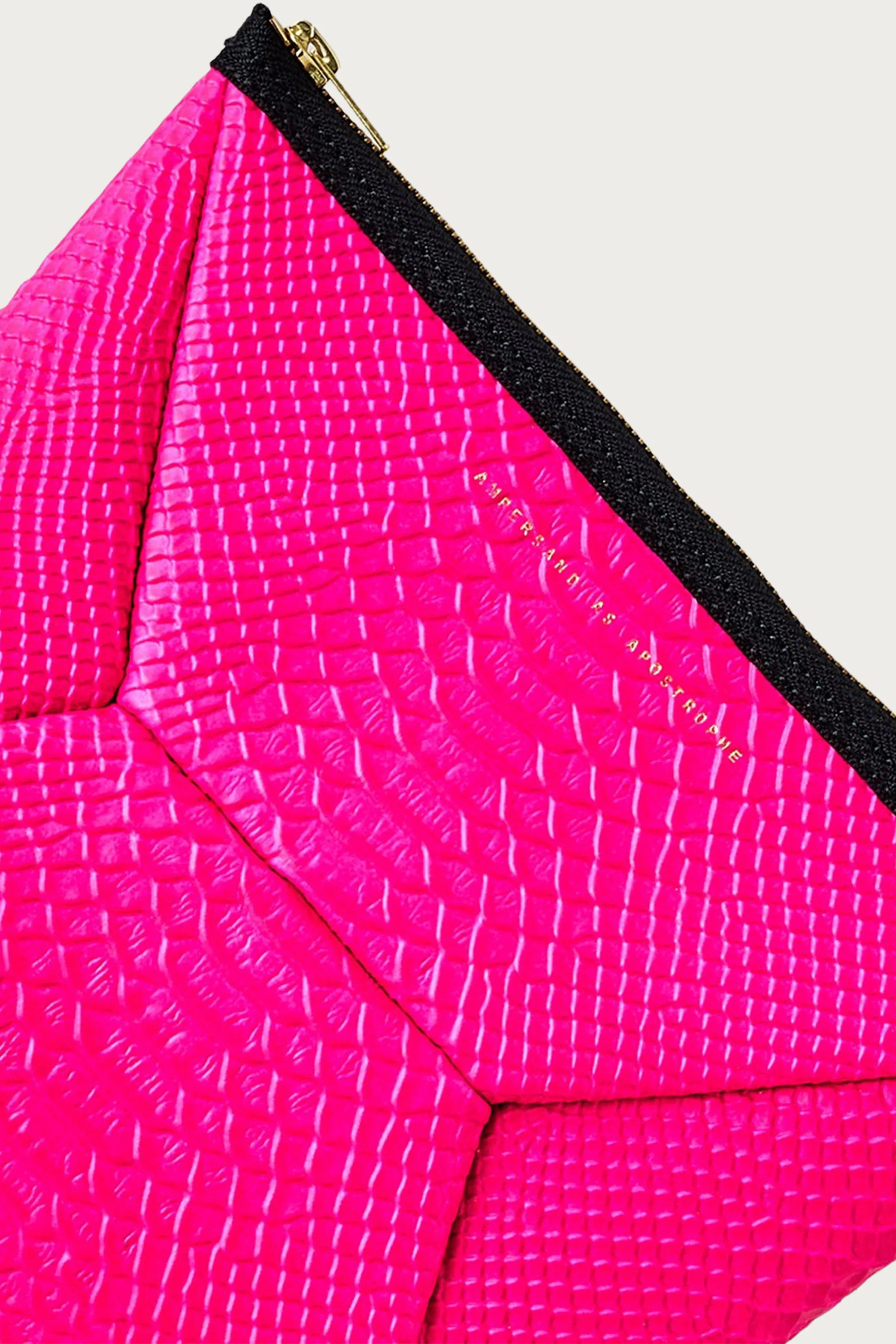 SNAKE-EFFECT LEATHER X-POUCH CLUTCH