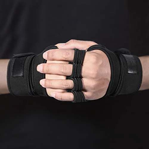 Sportneer Gym Gloves with Wrist Support Grip and Breathable Glove Design Used for Weight Lifting, Pull Up, Crossfit, Cycling, Driving, Fitness, Gym Training(L)