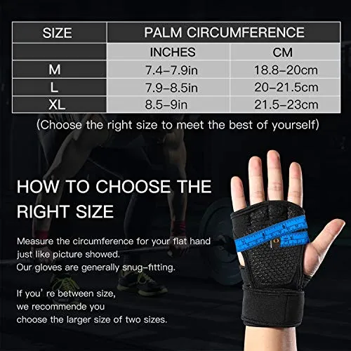 Sportneer Gym Gloves with Wrist Support Grip and Breathable Glove Design Used for Weight Lifting, Pull Up, Crossfit, Cycling, Driving, Fitness, Gym Training(L)