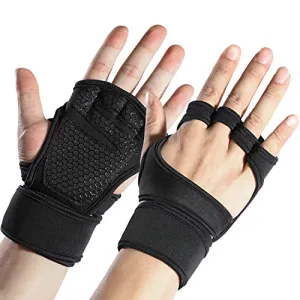 Sportneer Gym Gloves with Wrist Support Grip and Breathable Glove Design Used for Weight Lifting, Pull Up, Crossfit, Cycling, Driving, Fitness, Gym Training(L)