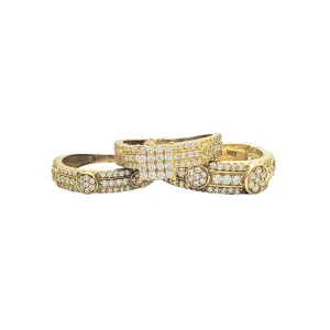 Square Three-Piece-Set Ring (10K)