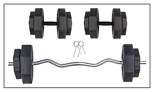 Starx 20Kg Hexa Weight With 3Ft Rod And Accessories Home Gym Combo, PVC, Plastic ,Black