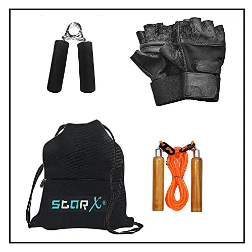 Starx 20Kg Hexa Weight With 3Ft Rod And Accessories Home Gym Combo, PVC, Plastic ,Black