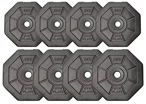 Starx 20Kg Hexa Weight With 3Ft Rod And Accessories Home Gym Combo, PVC, Plastic ,Black
