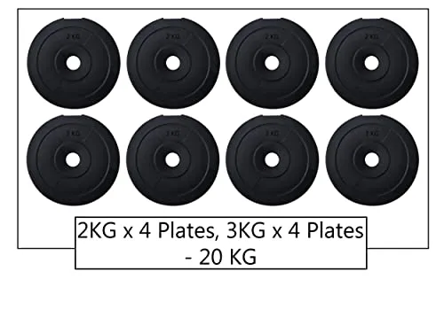 StarX 20kg Home Gym Combo with 3ft Road and Accessories, Black