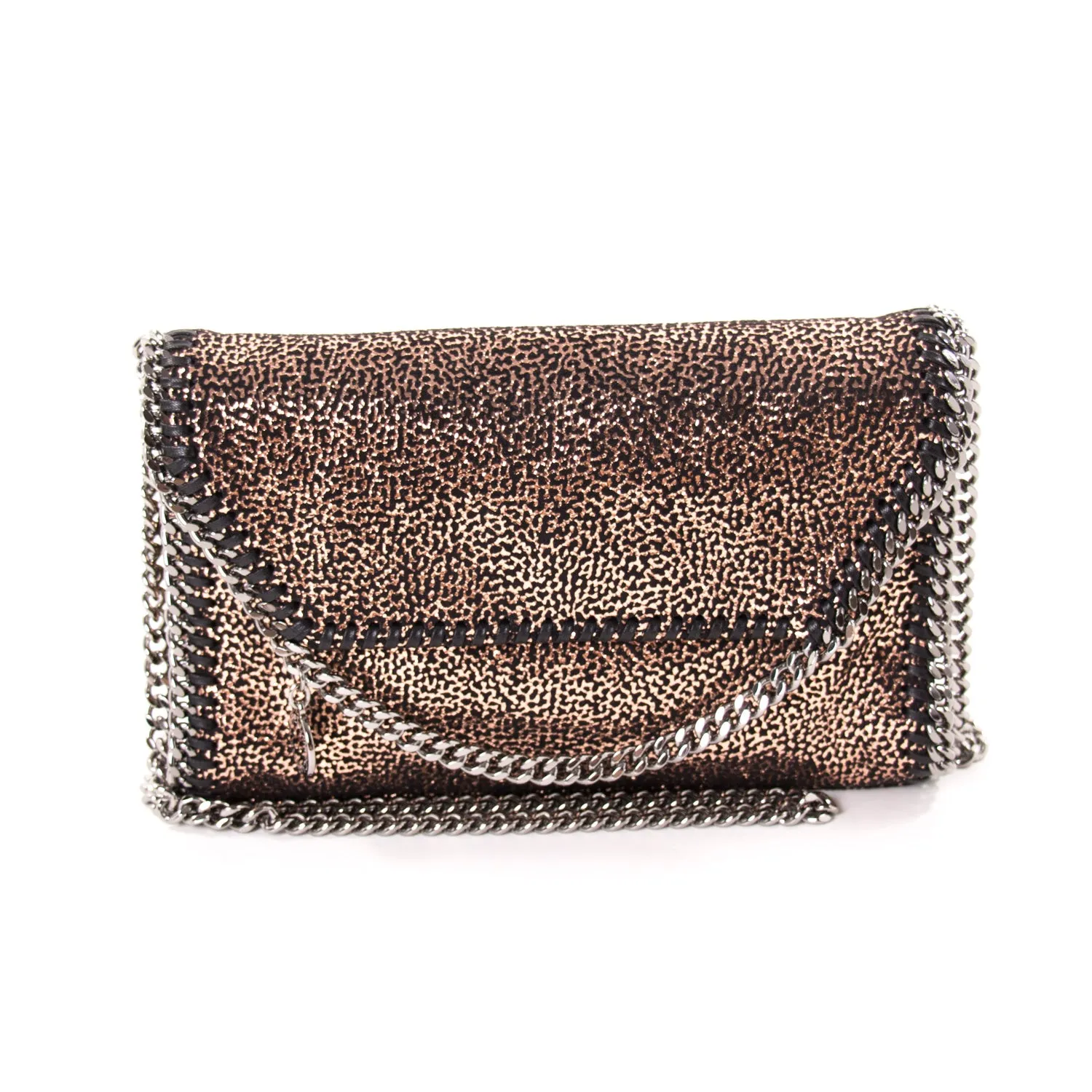 Stella McCartney Specked Metallic Fold Over Shoulder Bag