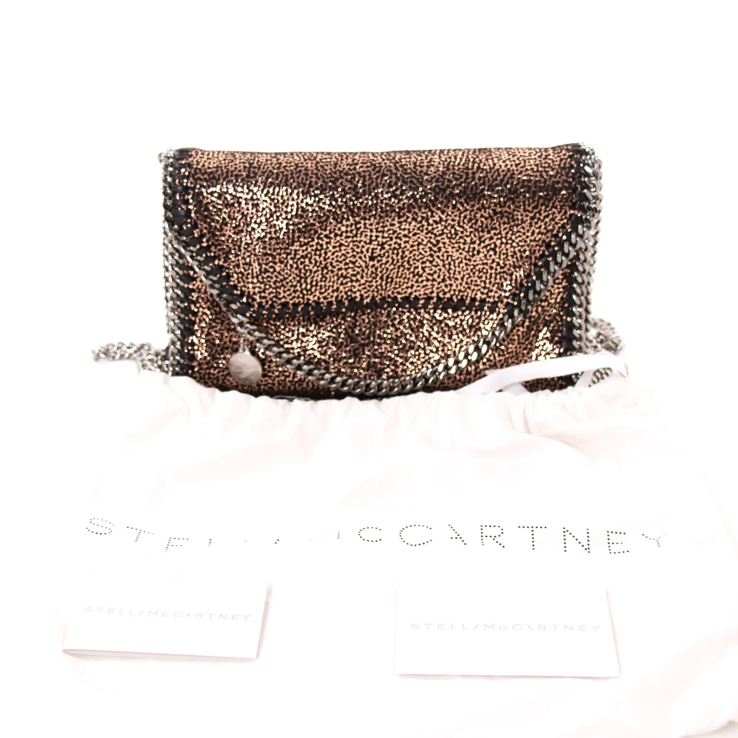 Stella McCartney Specked Metallic Fold Over Shoulder Bag