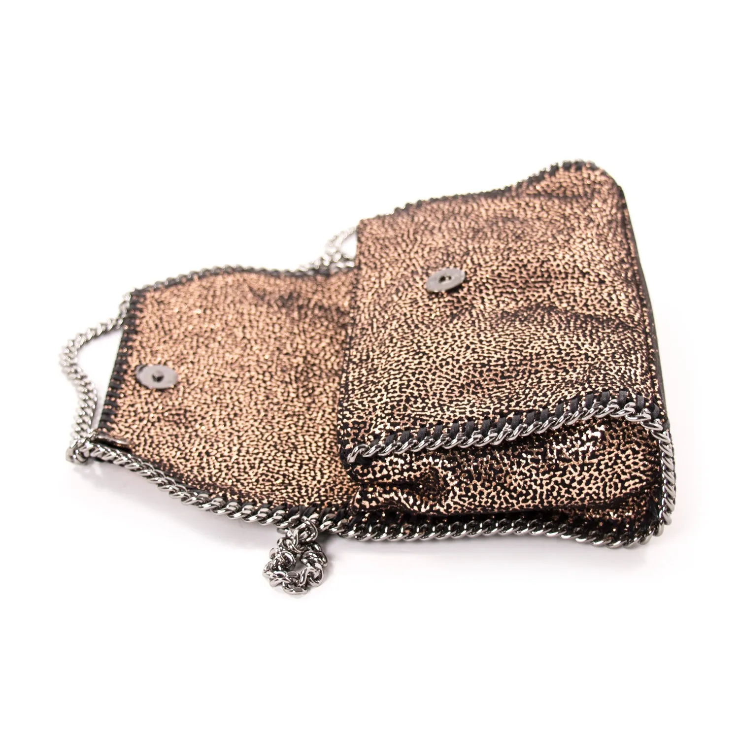 Stella McCartney Specked Metallic Fold Over Shoulder Bag