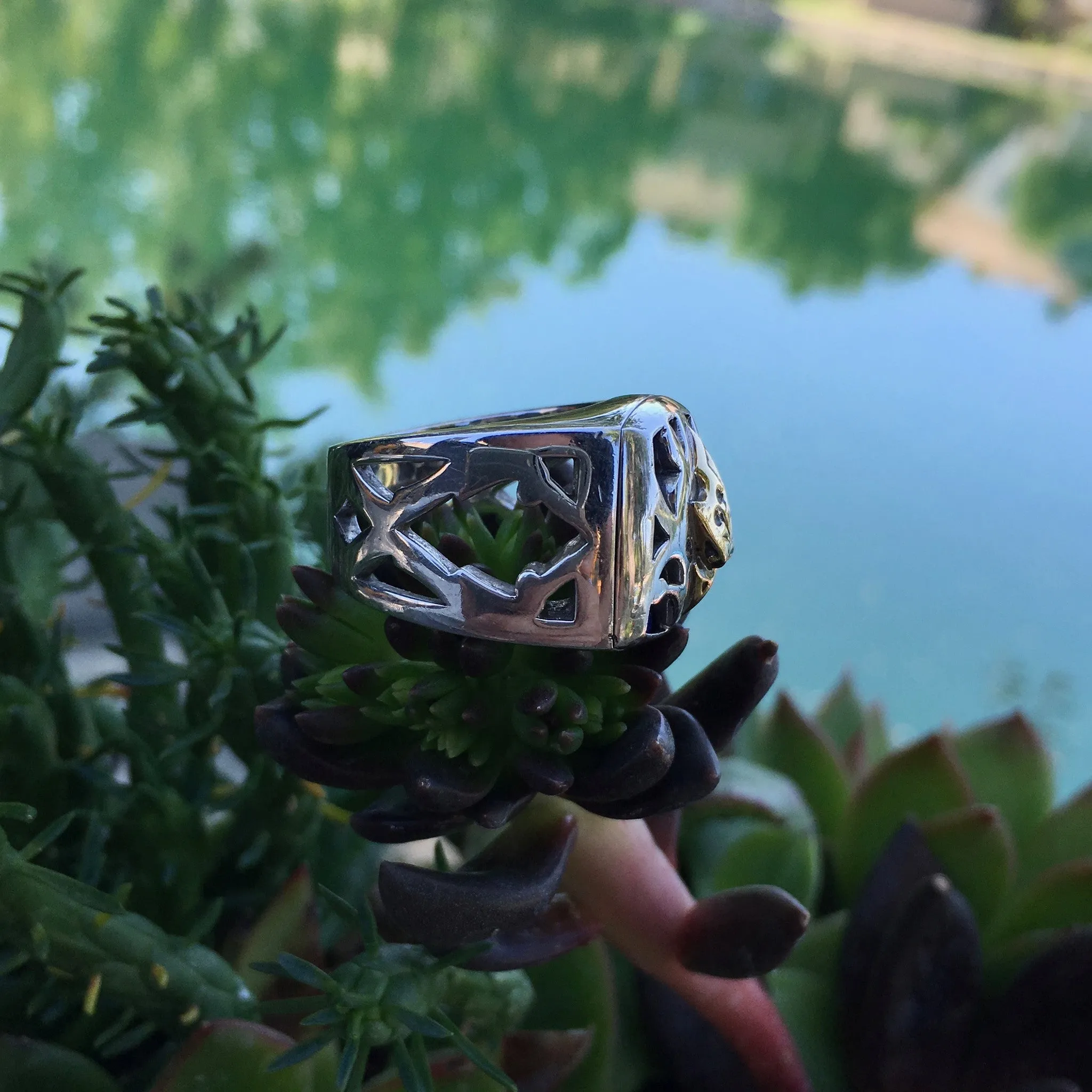 Stephen Webster Raven Head Men's Gold Sterling Silver & Lapis Ring