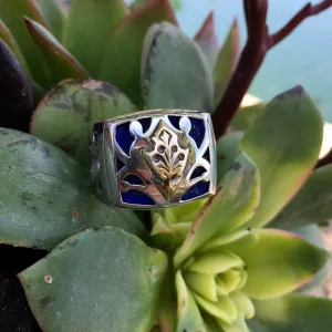 Stephen Webster Raven Head Men's Gold Sterling Silver & Lapis Ring
