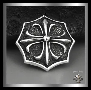 Sterling Silver Medieval Iron Surfer Cross Concho