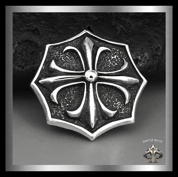 Sterling Silver Medieval Iron Surfer Cross Concho