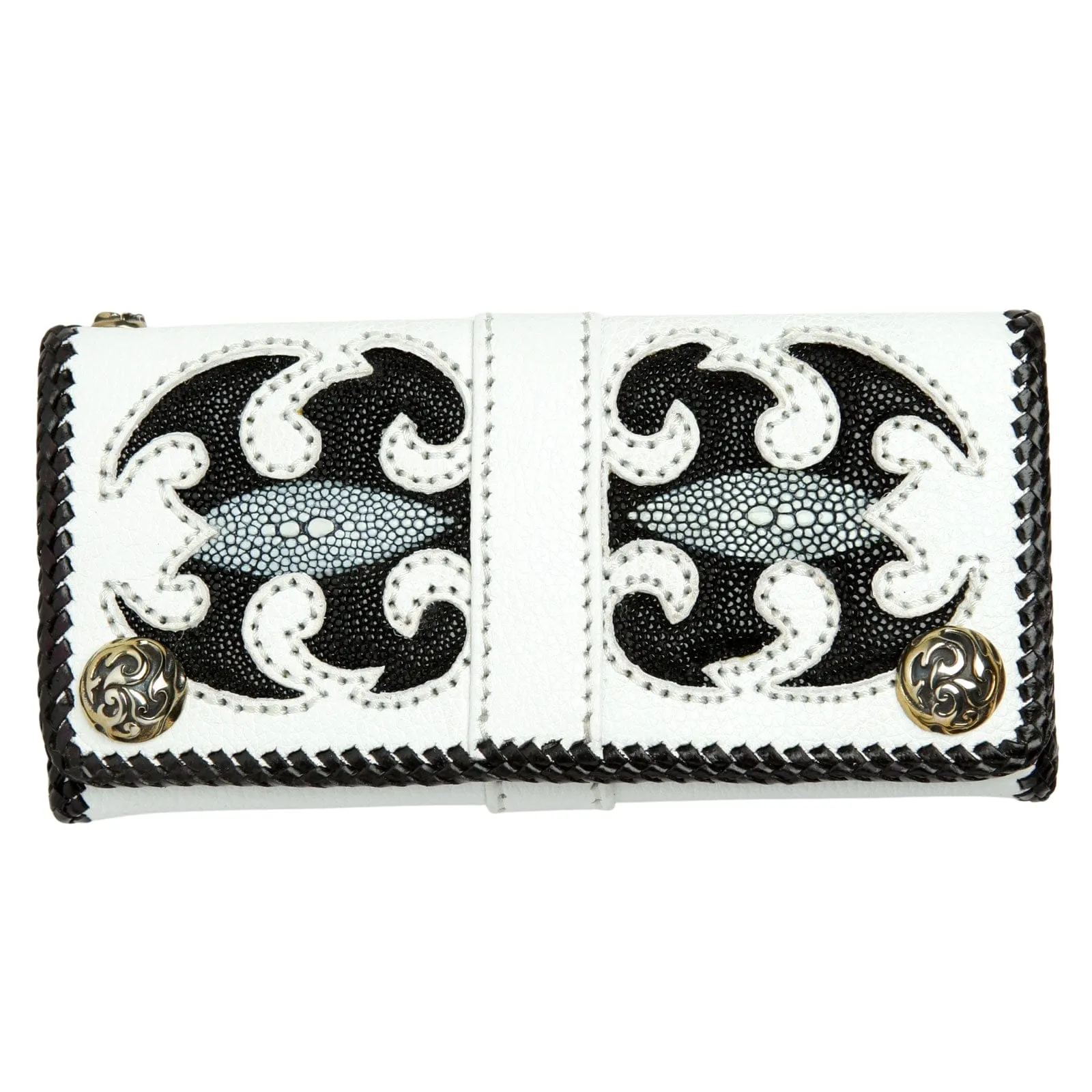 Stingray Leather Scorpion Carved Biker Wallet