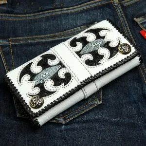 Stingray Leather Scorpion Carved Biker Wallet