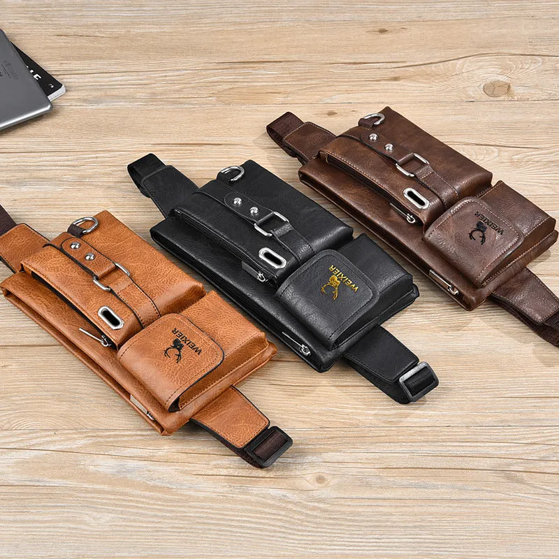 Stylish Men's Tactics Mobile Multifunctional Horizontal Men's Waist Packs