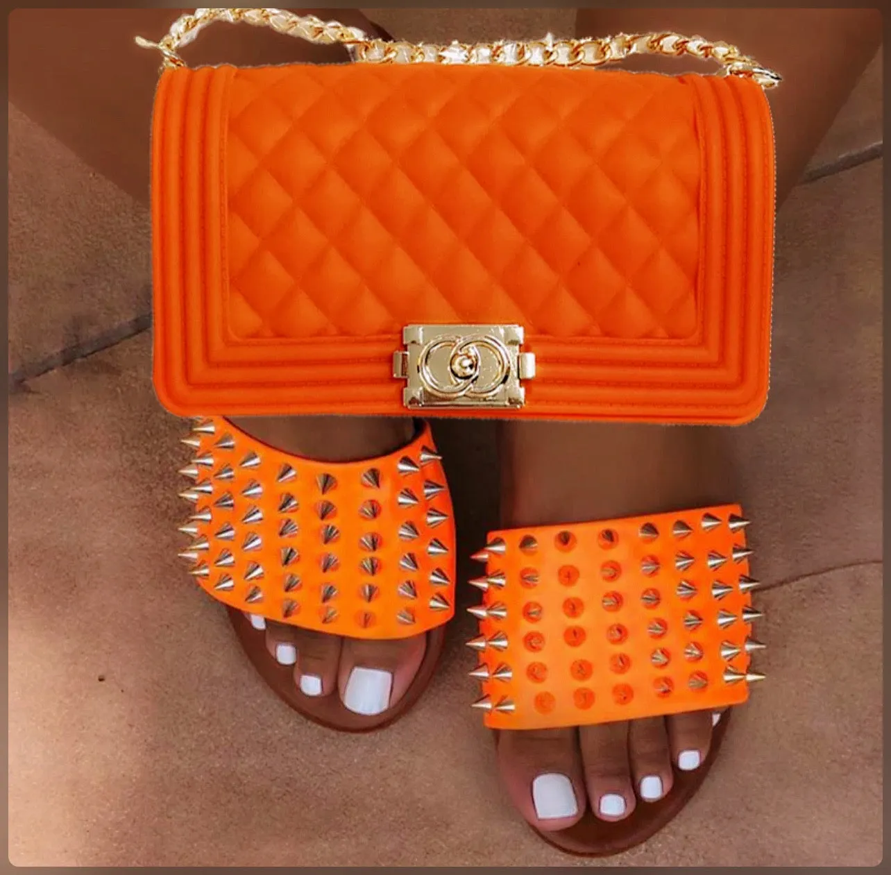 Summer Chain Crossbody Bag & Slide Set