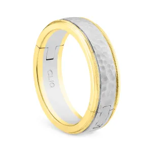 Sutton Two-Tone Band with Hammered Center