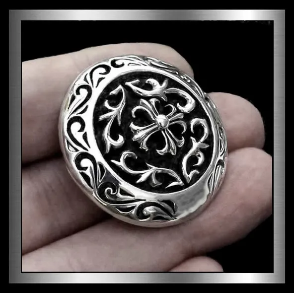 Templar Cross Concho Biker Concho 925 Sterling Silver