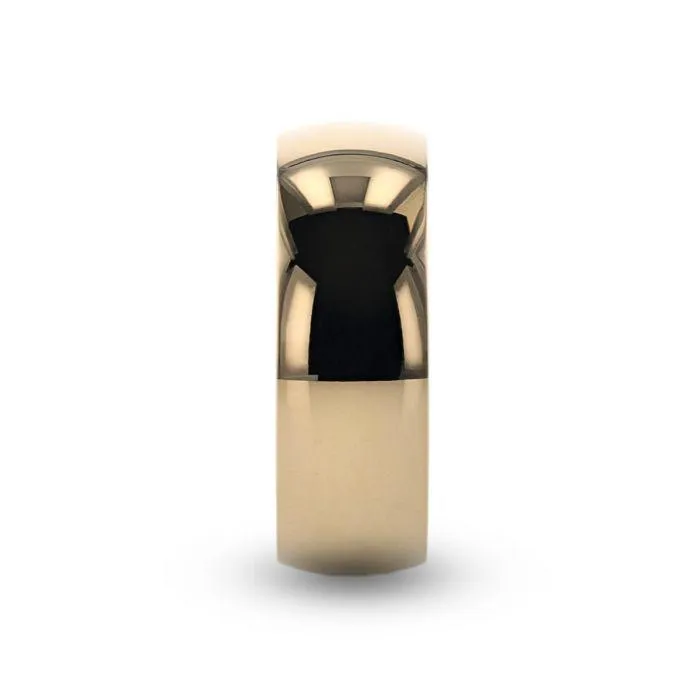 Thorsten VANNA Traditional Domed Gold Plated Titanium Wedding Ring - 8mm