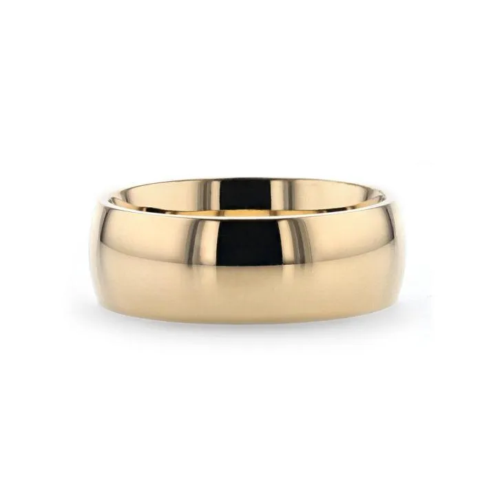 Thorsten VANNA Traditional Domed Gold Plated Titanium Wedding Ring - 8mm