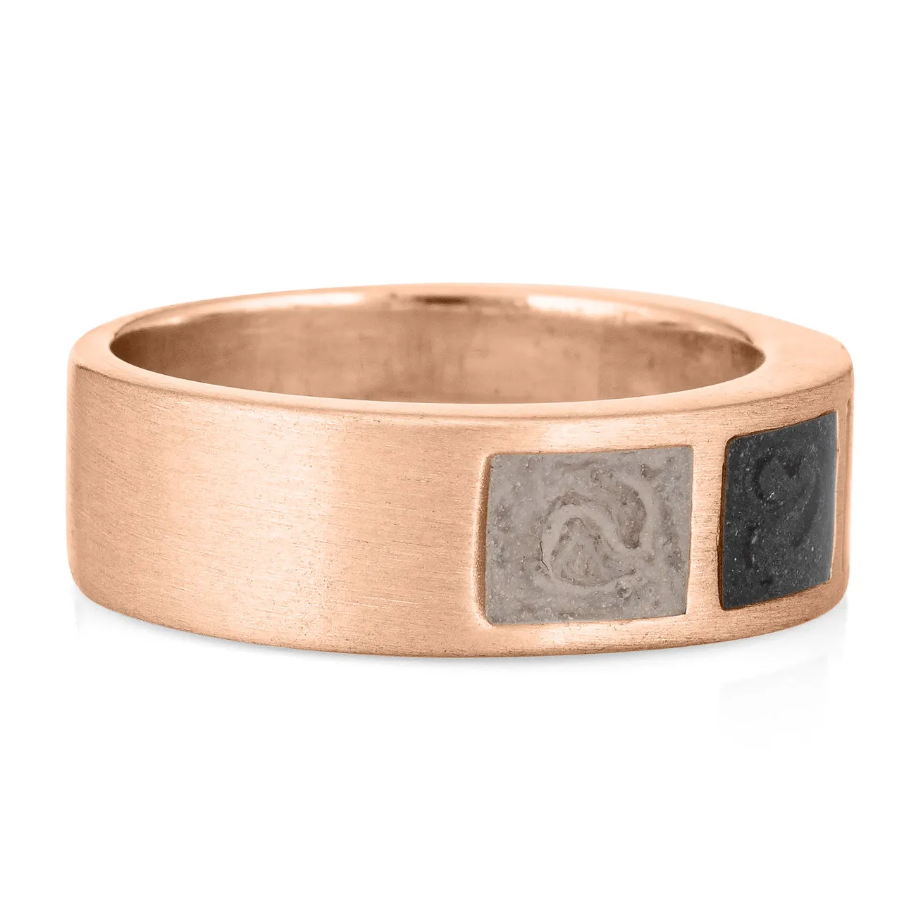 Three Setting Classic Band Cremation Ring in 14K Rose Gold