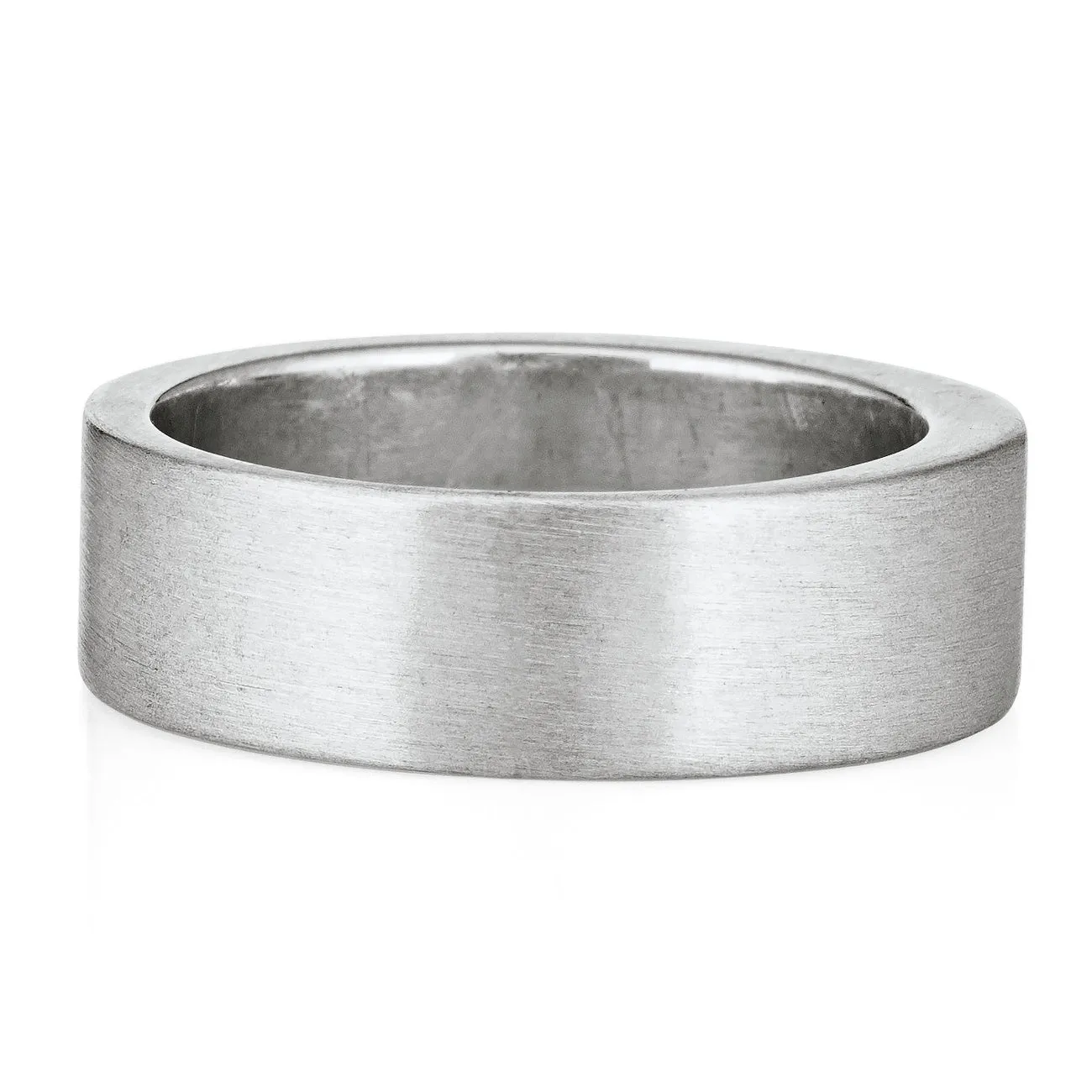 Three Setting Classic Band Cremation Ring in 14K White Gold