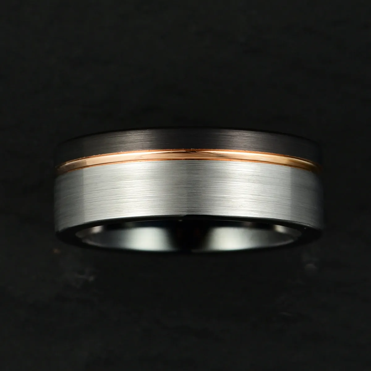 Three Tone Tungsten Men's Wedding Band 8MM