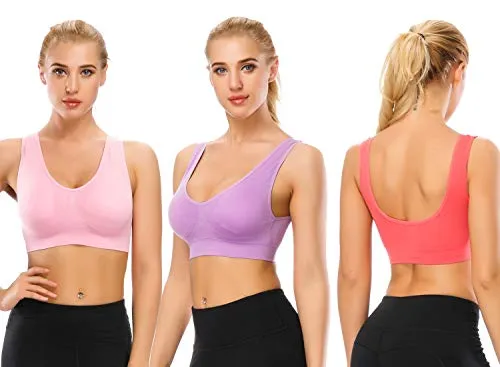 TOBWIZU Sports Bras for Women,Seamless Sleep Bra with Removable Pads Yoga Gym Activity Everyday Wear