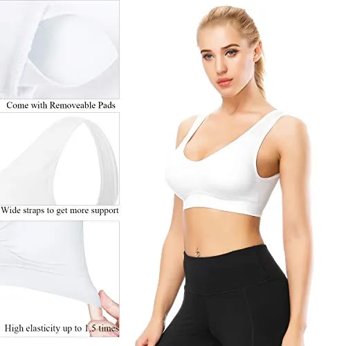 TOBWIZU Sports Bras for Women,Seamless Sleep Bra with Removable Pads Yoga Gym Activity Everyday Wear