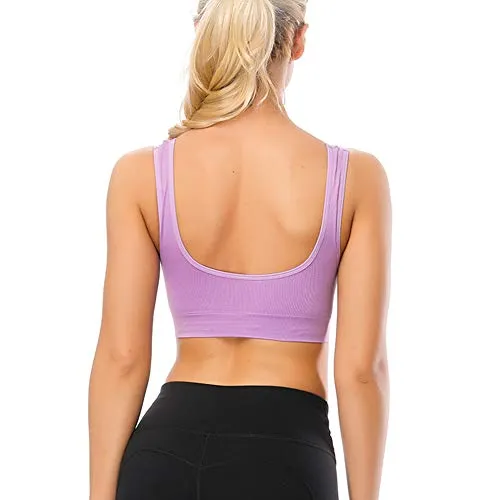 TOBWIZU Sports Bras for Women,Seamless Sleep Bra with Removable Pads Yoga Gym Activity Everyday Wear