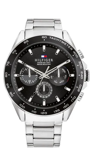 Tommy Hilfiger Owen Silver and Black Men's Watch 1791967