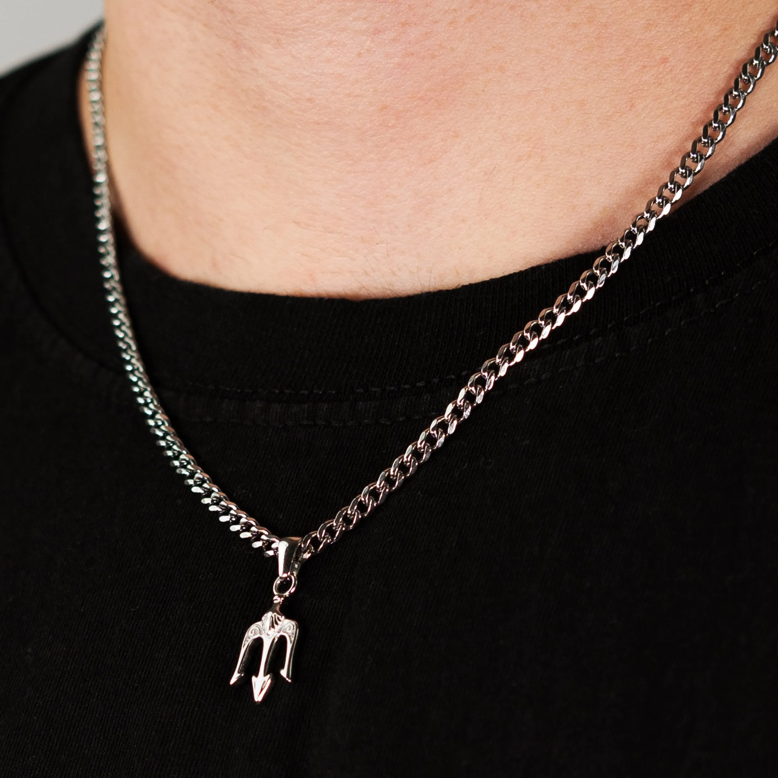 Trident Necklace (Silver)