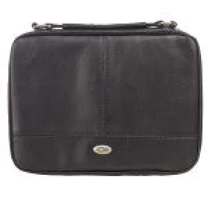 Two-fold Black Faux Leather Organizer Bible Cover Extra small
