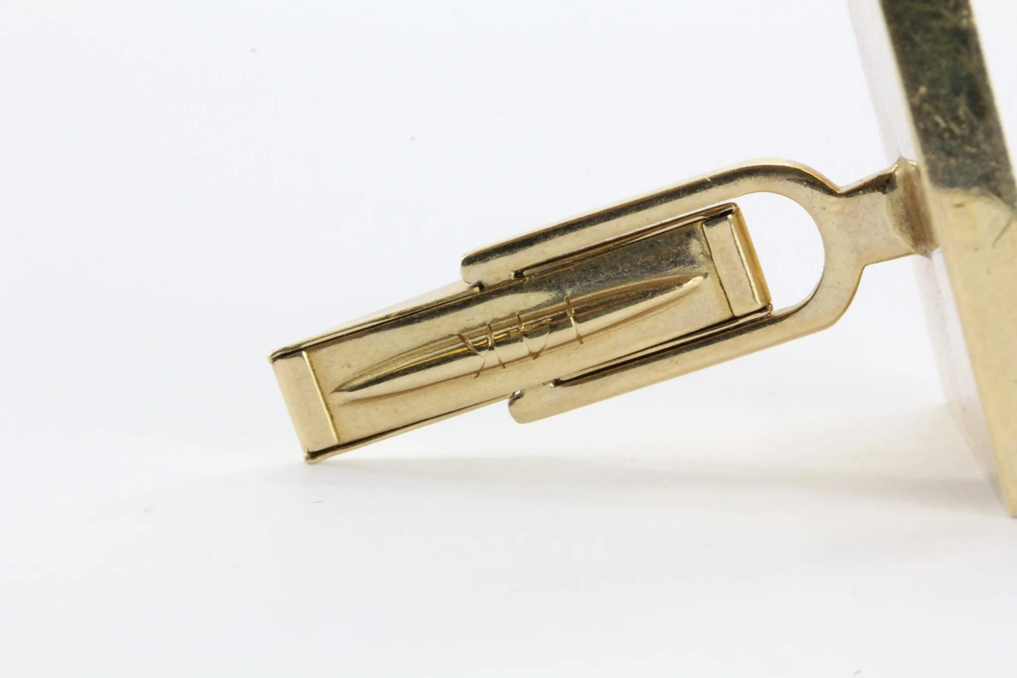 Vintage 14K Gold & Diamond Empire Art Deco Cufflinks