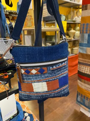 Vintage Hmong Fabric Passport Cross Body