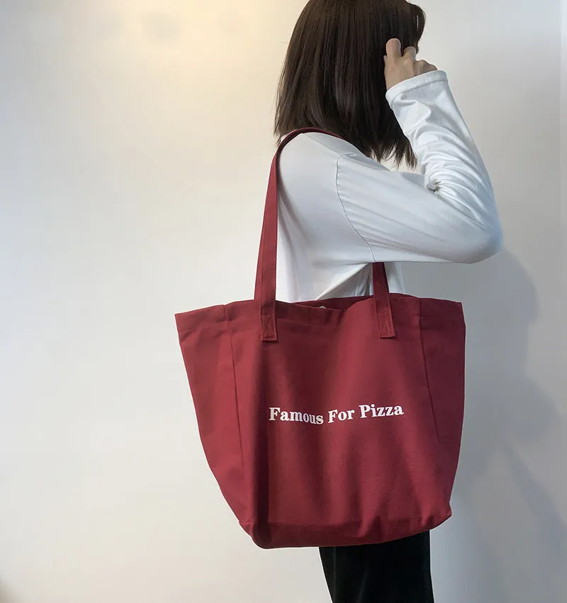 Women's & Men's Letters Canvas And Summer College Class Leisure Tote Bags